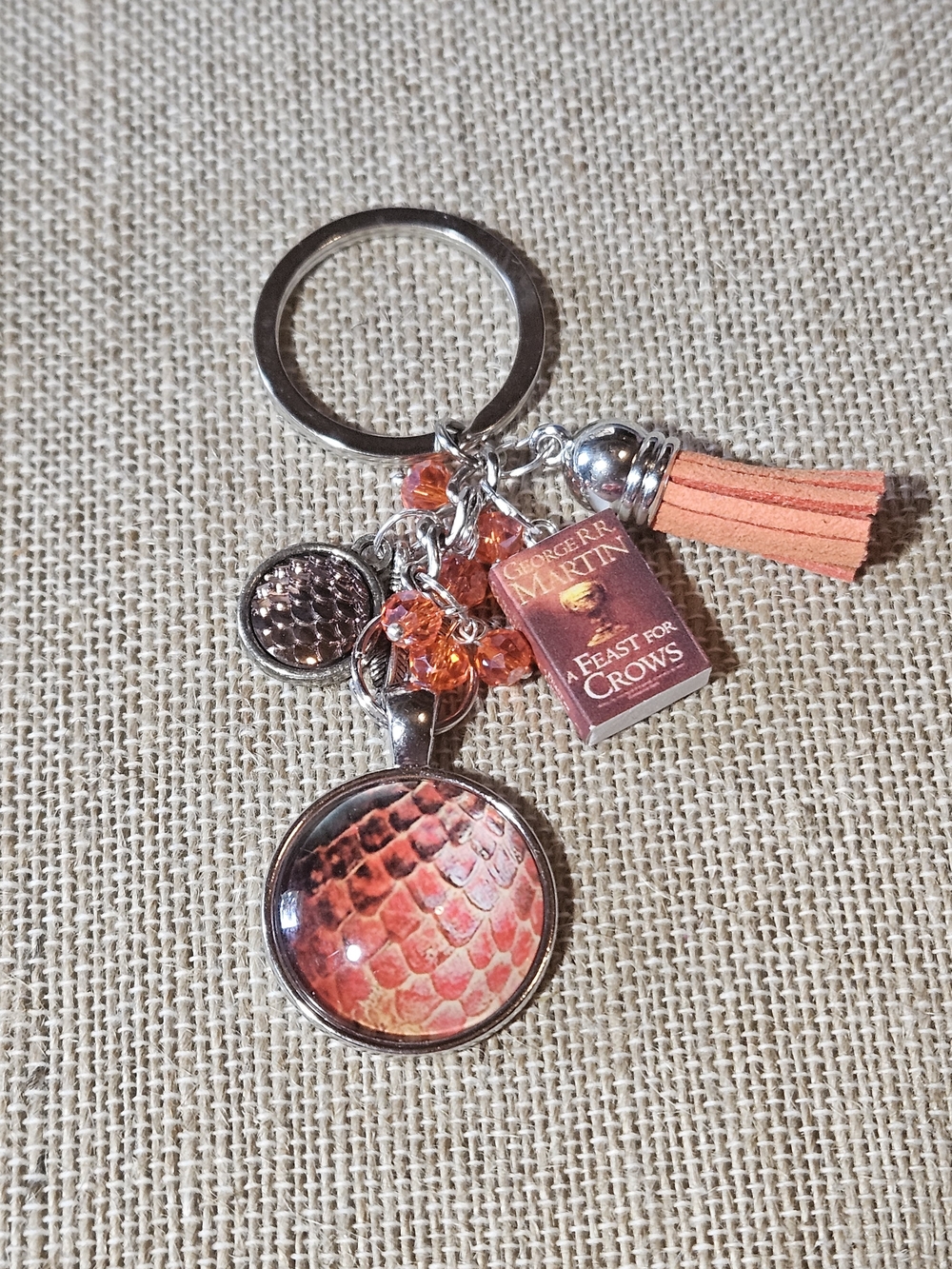 Game of Thrones inspired Keychain "Feast For Crows" Tiny Books"
